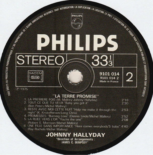 Johnny Hallyday : La Terre Promise (LP, Album)