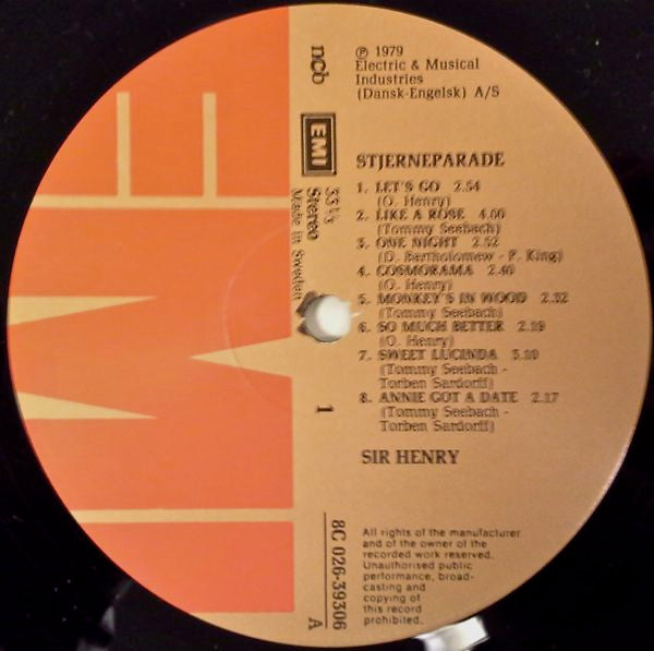 Sir Henry & His Butlers : Stjerne Parade (LP, Comp)