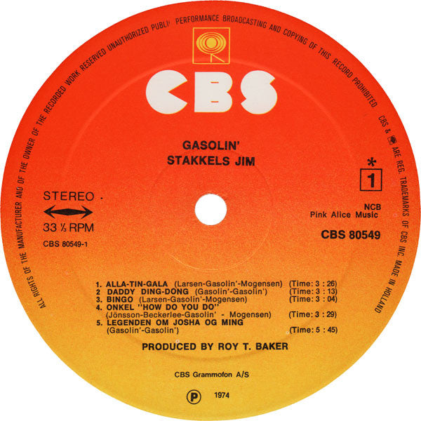 Gasolin' : Stakkels Jim (LP, Album, RE, Ora)