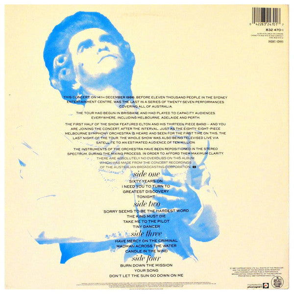 Elton John With The Melbourne Symphony Orchestra* : Live In Australia (2xLP, Album, Gat)
