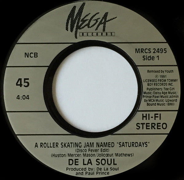 De La Soul : A Roller Skating Jam Named "Saturdays" (7", Single)