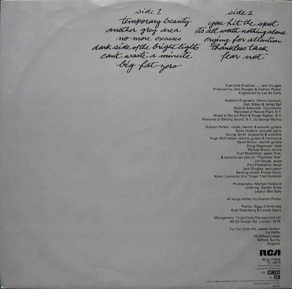 Graham Parker : Another Grey Area (LP, Album)