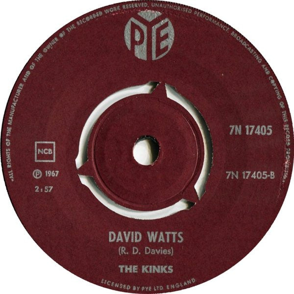 The Kinks : Autumn Almanac / David Watts (7", Single)