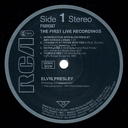 Elvis Presley : The First Live Recordings  (LP, Album)