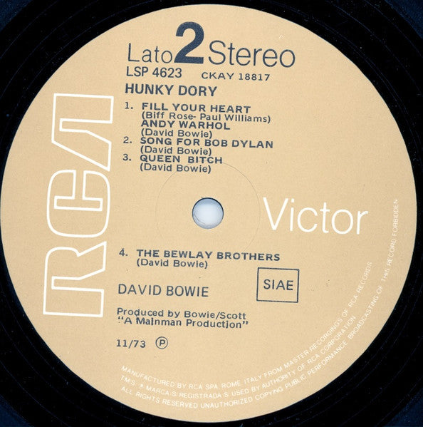David Bowie : Hunky Dory (LP, Album, RE)