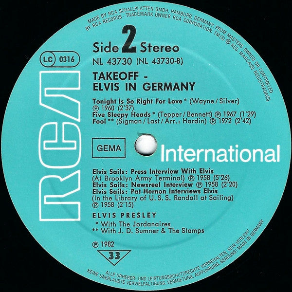 Elvis Presley : Elvis In Germany (LP, Comp)