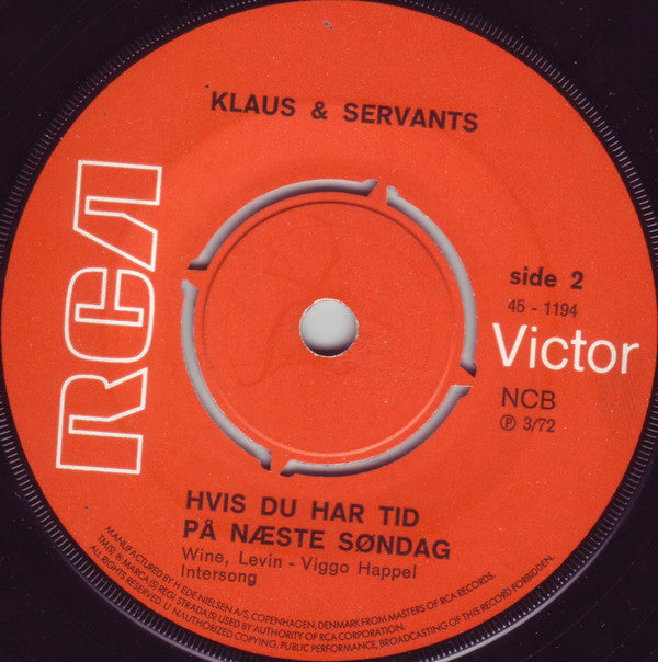 Klaus & Servants : Soley, Soley (7", Single)