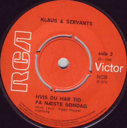Klaus & Servants : Soley, Soley (7", Single)