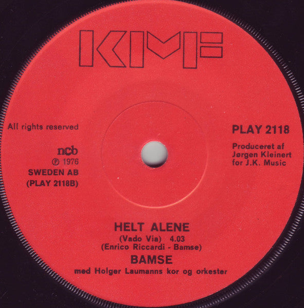 Flemming "Bamse" Jørgensen : Endnu Engang / Helt Alene (7")