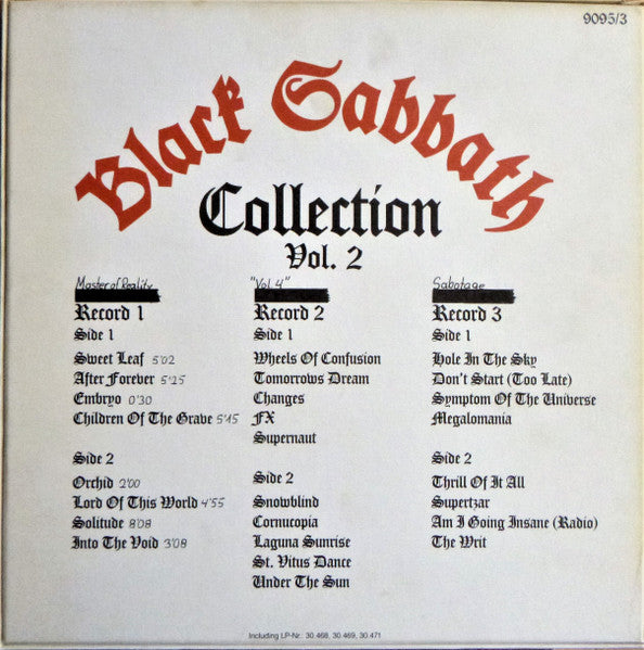 Black Sabbath : Collection Vol. 2 (LP, Album, RE + LP, Album, RE + LP, Album, RE + Bo)