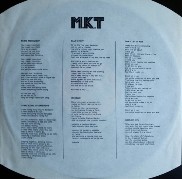 M.K.T. : M.K.T. (LP, Album)