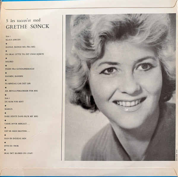 Grethe Sønck : 5 Års Succes'er Med Grethe Sønck (LP, Comp, RE)
