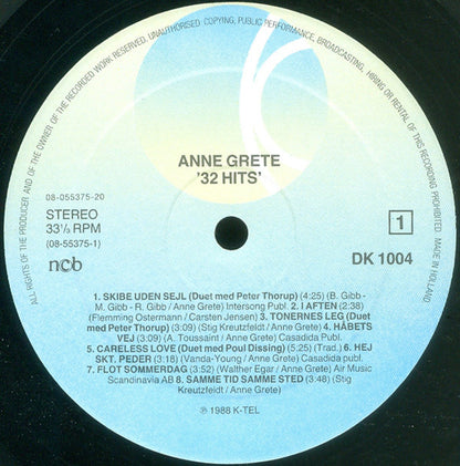 Anne Grete : 32 Hits (2xLP, Album, Comp)