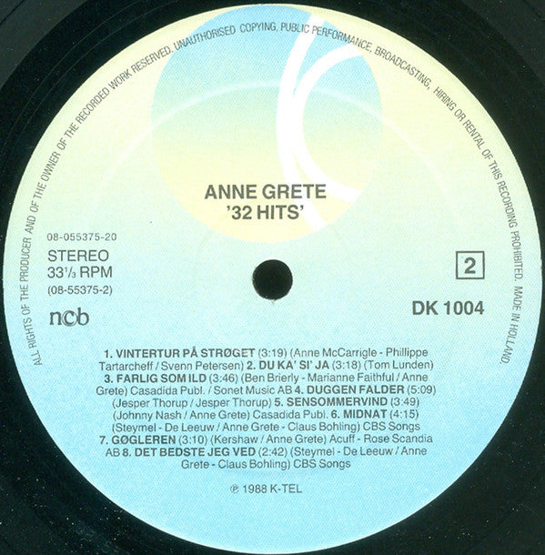 Anne Grete : 32 Hits (2xLP, Album, Comp)