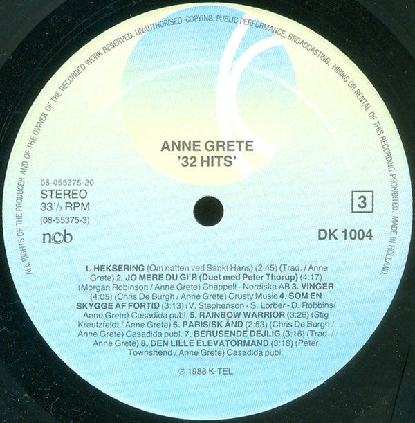 Anne Grete : 32 Hits (2xLP, Album, Comp)