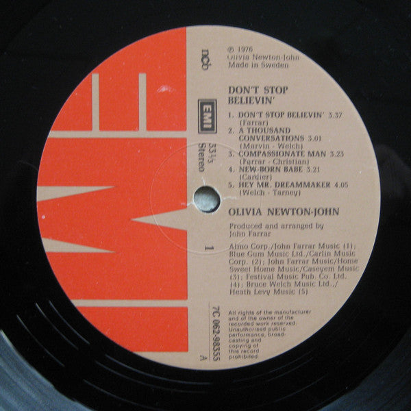 Olivia Newton-John : Don't Stop Believin' (LP, Album)