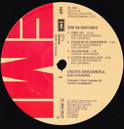 Grethe Mogensen & Kai Løvring : Der Er Serveret (LP)
