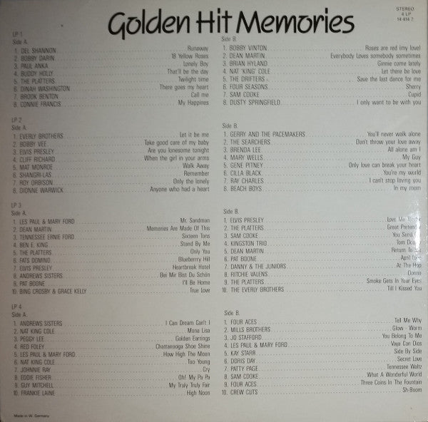 Various : Golden Hit Memories (4xLP, Comp)