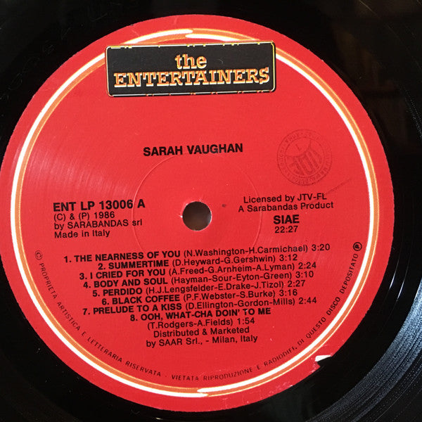 Sarah Vaughan : Sarah Vaughan (LP, Comp)