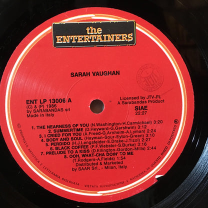 Sarah Vaughan : Sarah Vaughan (LP, Comp)