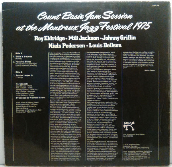 Count Basie : Jam Session At The Montreux Jazz Festival 1975 (LP, Album)