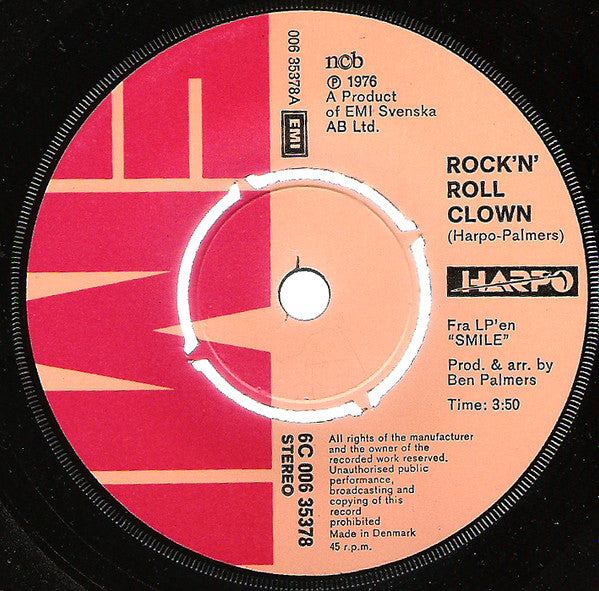 Harpo : Rock'N'Roll Clown (7", Single)