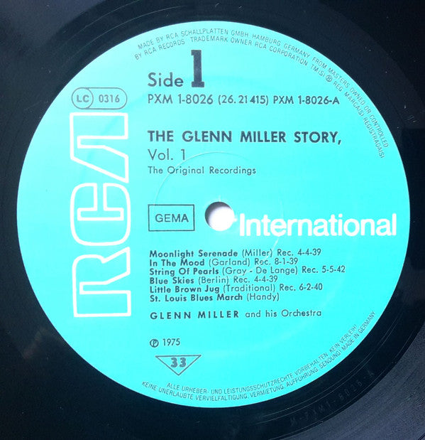 Glenn Miller And His Orchestra : The Glenn Miller Story – Volume 1 (The Original Recordings) (LP, Comp, Gre)