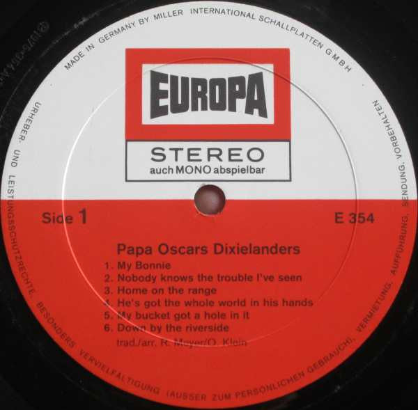 Papa Oscars Dixielanders : Papa Oscars Dixielanders (LP, Album, RE)
