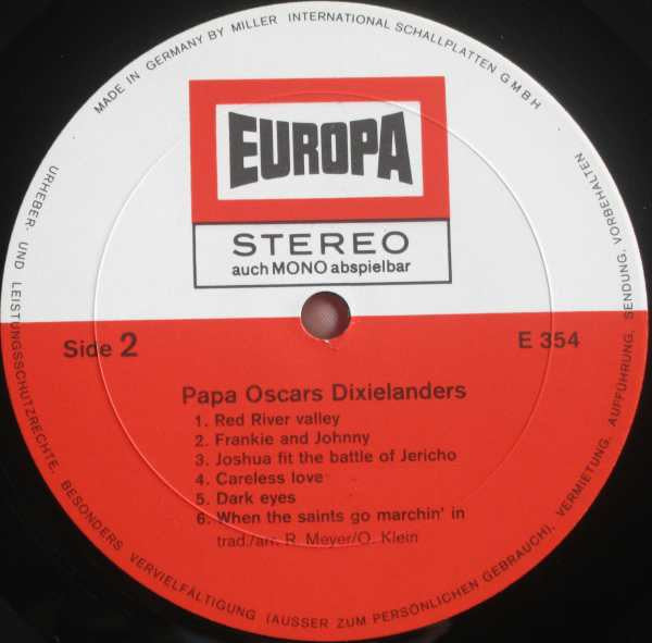 Papa Oscars Dixielanders : Papa Oscars Dixielanders (LP, Album, RE)