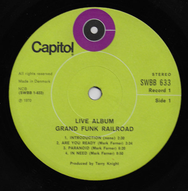 Grand Funk* : Live Album (2xLP, Album)