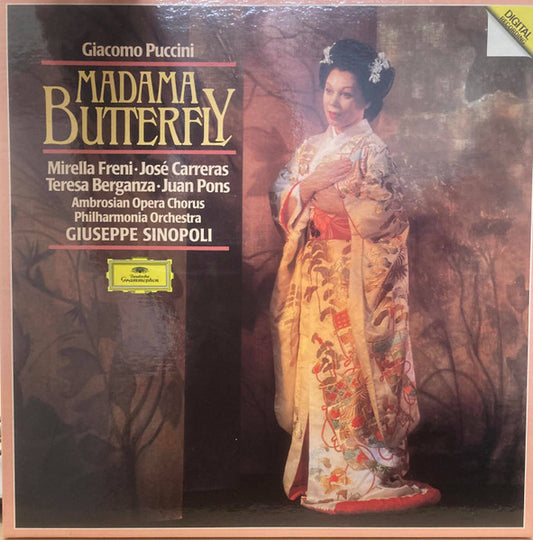 Giacomo Puccini, Mirella Freni, José Carreras, Teresa Berganza, Juan Pons, The Ambrosian Opera Chorus, Philharmonia Orchestra, Giuseppe Sinopoli : Madama Butterfly (3xLP + Box)