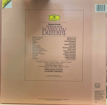 Giacomo Puccini, Mirella Freni, José Carreras, Teresa Berganza, Juan Pons, The Ambrosian Opera Chorus, Philharmonia Orchestra, Giuseppe Sinopoli : Madama Butterfly (3xLP + Box)
