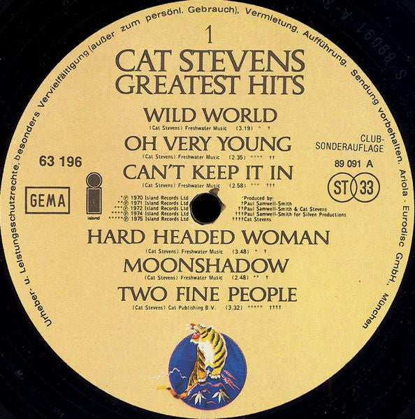 Cat Stevens : Greatest Hits (LP, Comp, Club)