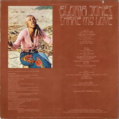 Gloria Jones : Share My Love (LP, Album, Ind)