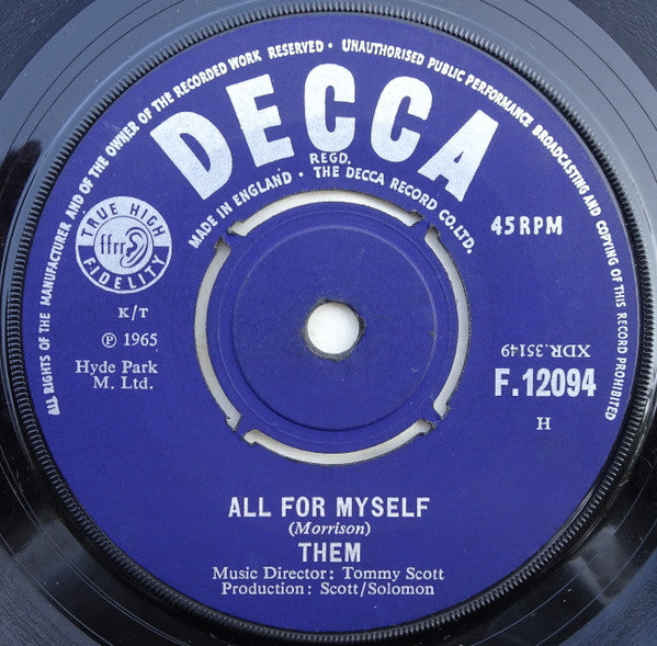 Them (3) : Here Comes The Night (7", Single)