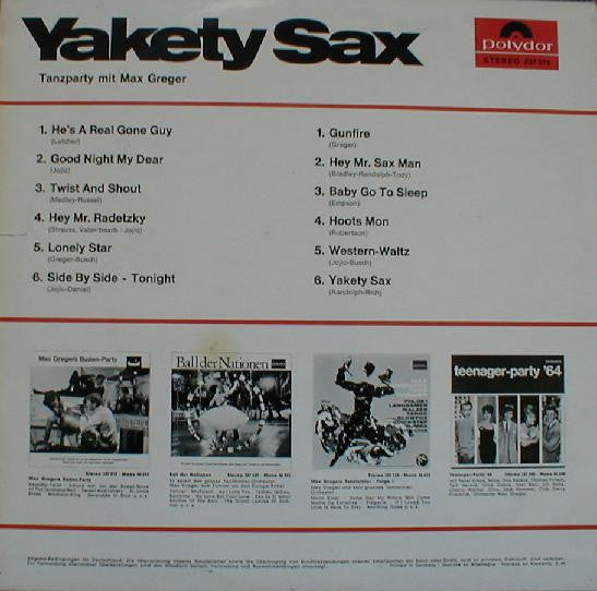 Max Greger : Yakety Sax - Tanzparty Mit Max Greger (LP, Album)