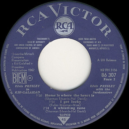 Elvis Presley With The Jordanaires : Elvis Presley In Kid Galahad / Six Great Songs (7", EP, Mono)