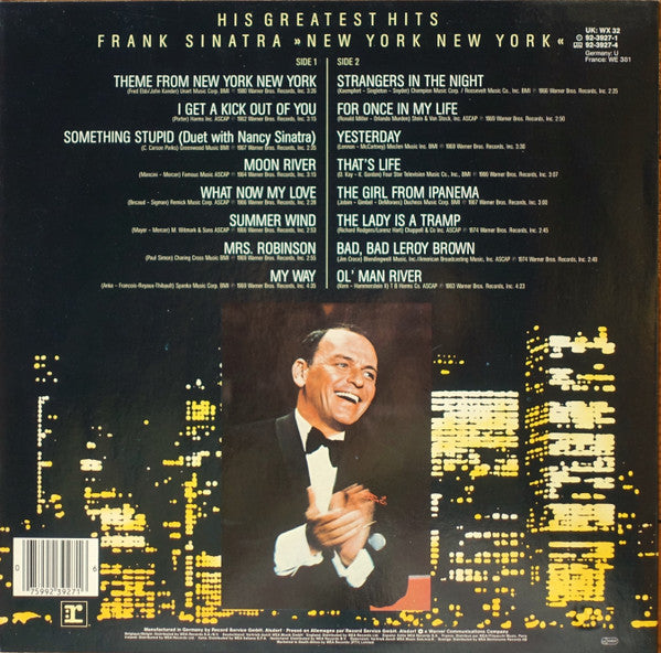 Frank Sinatra : New York New York: His Greatest Hits (LP, Comp)