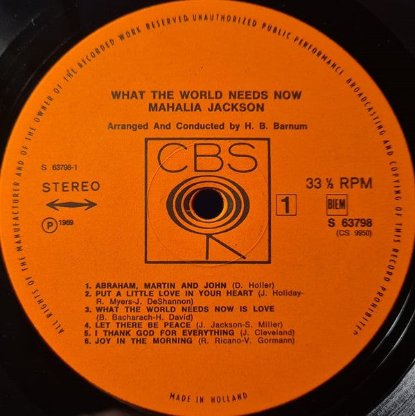 Mahalia Jackson : What The World Needs Now (LP)