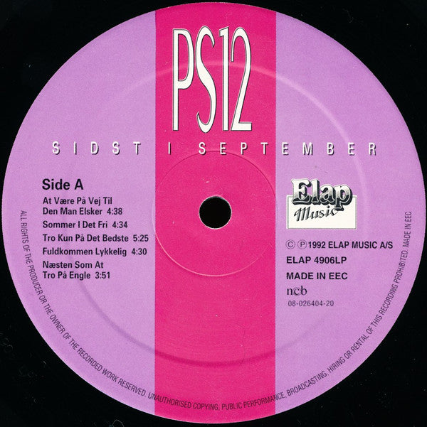 PS12* : Sidst I September (LP, Album)