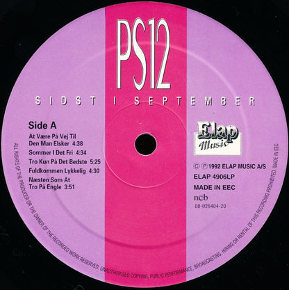 PS12* : Sidst I September (LP, Album)