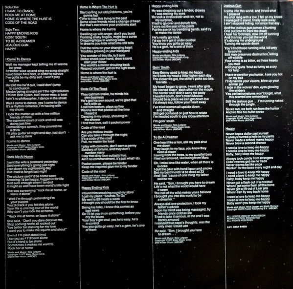 Nils Lofgren : I Came To Dance (LP, Album)