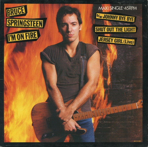 Bruce Springsteen : I'm On Fire (12", Maxi, Red)