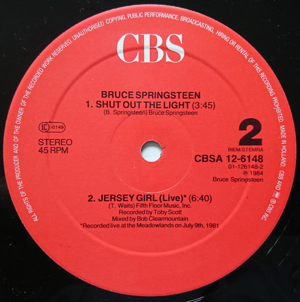 Bruce Springsteen : I'm On Fire (12", Maxi, Red)