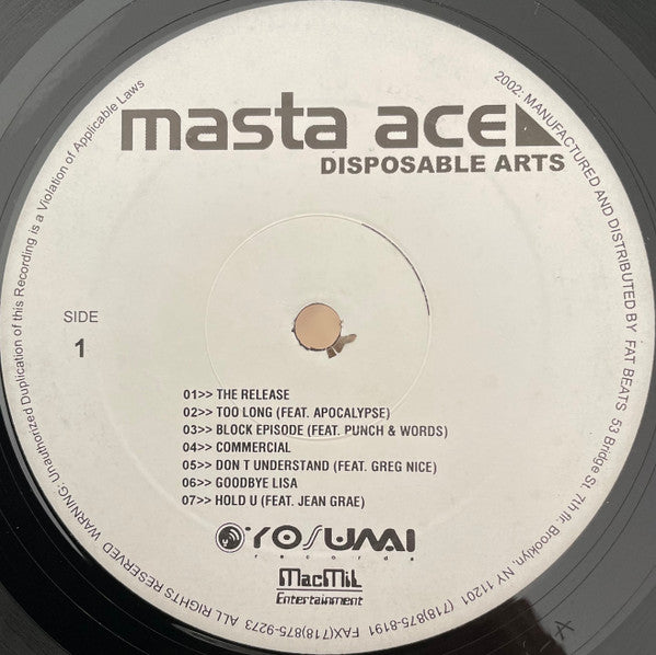 Masta Ace : Disposable Arts (2xLP, Album, RE)