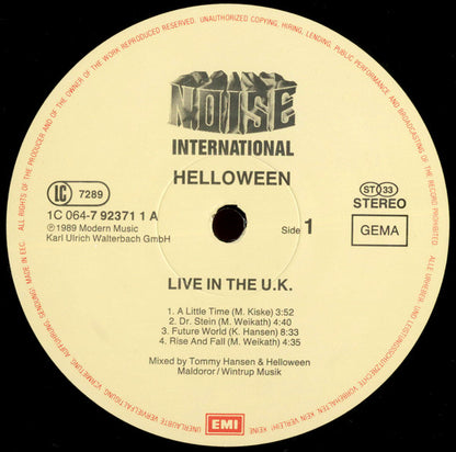 Helloween : Live In The U.K. (LP, Album)