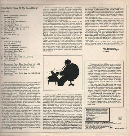 Fats Waller : Live At The Yacht Club (LP, Album, Mono)