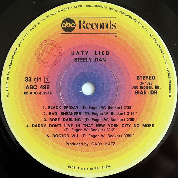 Steely Dan : Katy Lied (LP, Album, RE)