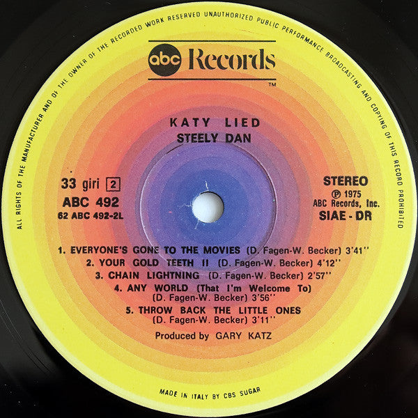 Steely Dan : Katy Lied (LP, Album, RE)