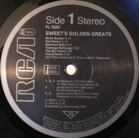 The Sweet : The Golden Greats (LP, Comp, RE)